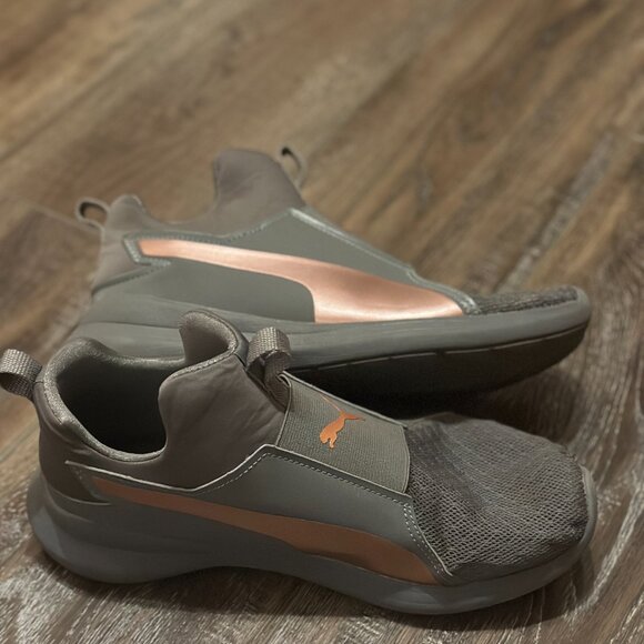 PUMA REBEL MID Women's RARE ROSE GOLD lightweight Slip-on Sneakers Sz 8.5 - Picture 4 of 6